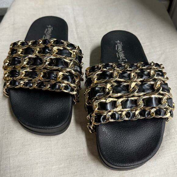 Jeffrey Campbell Edie Chain Platform Slides Size 7 - Picture 1 of 5